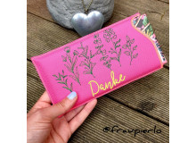 Stickdatei ITH - Hülle Botanical Art DANKE